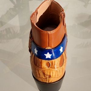 American Flag painted cowboy/ankle/motorcycle boot